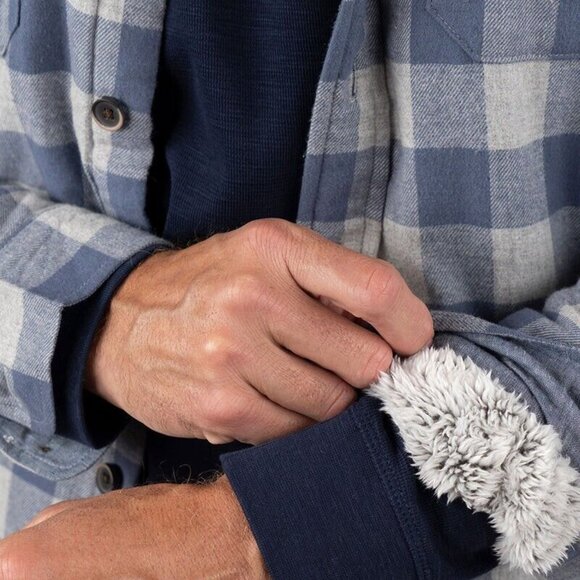 Tailor Vintage Soft Flannel Shirt Jacket Lined with Plush Sherpa Men's Size XXL - Picture 6 of 10